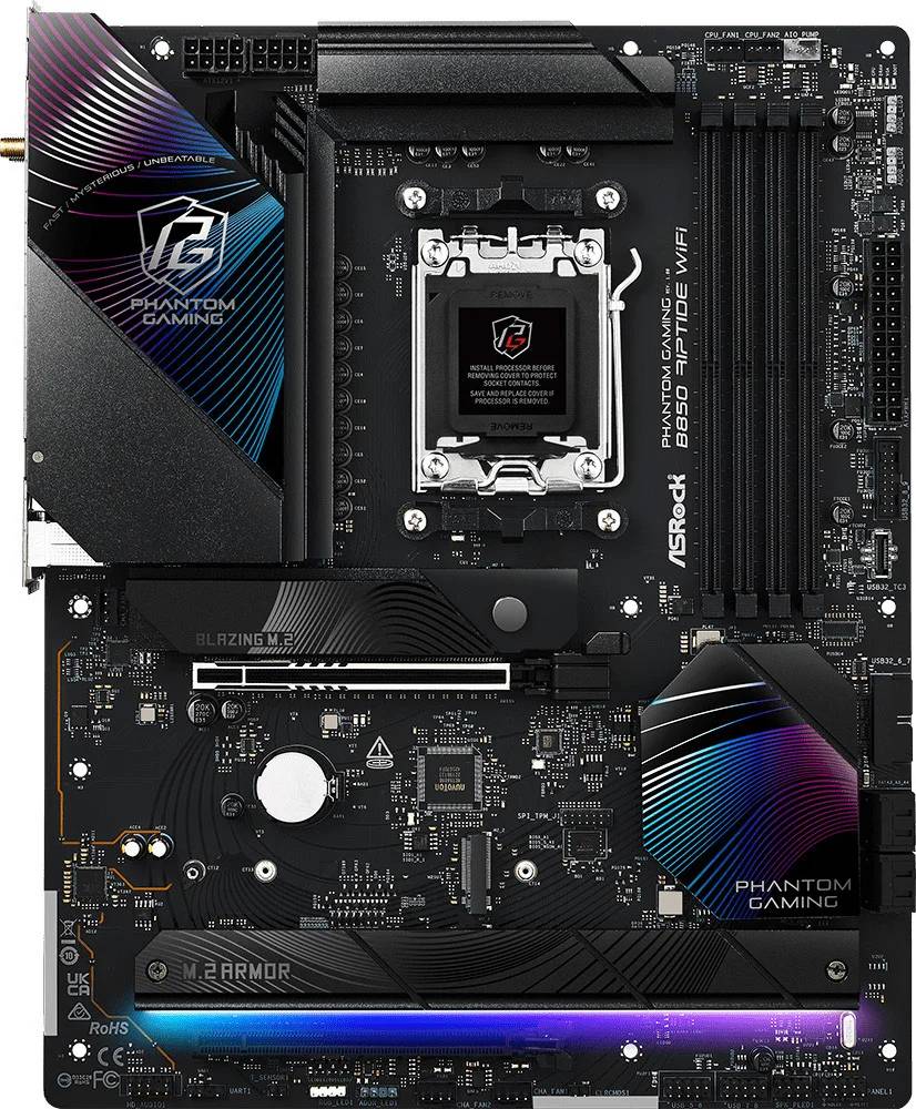 Материнская плата ASRock B850 RIPTIDE WIFI, AM5, (HDMI), 4xDDR V, ATX