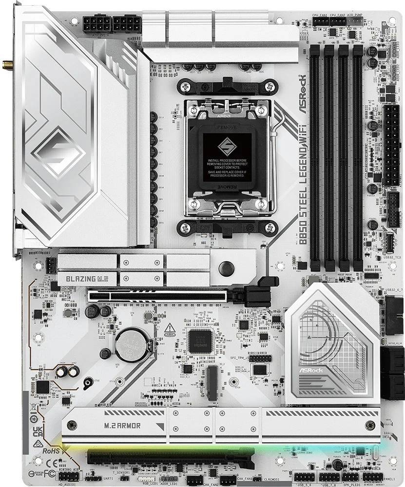 Материнская плата ASRock B850 STEEL LEGEND WIFI, AM5, (HDMI), 4xDDR V, ATX
