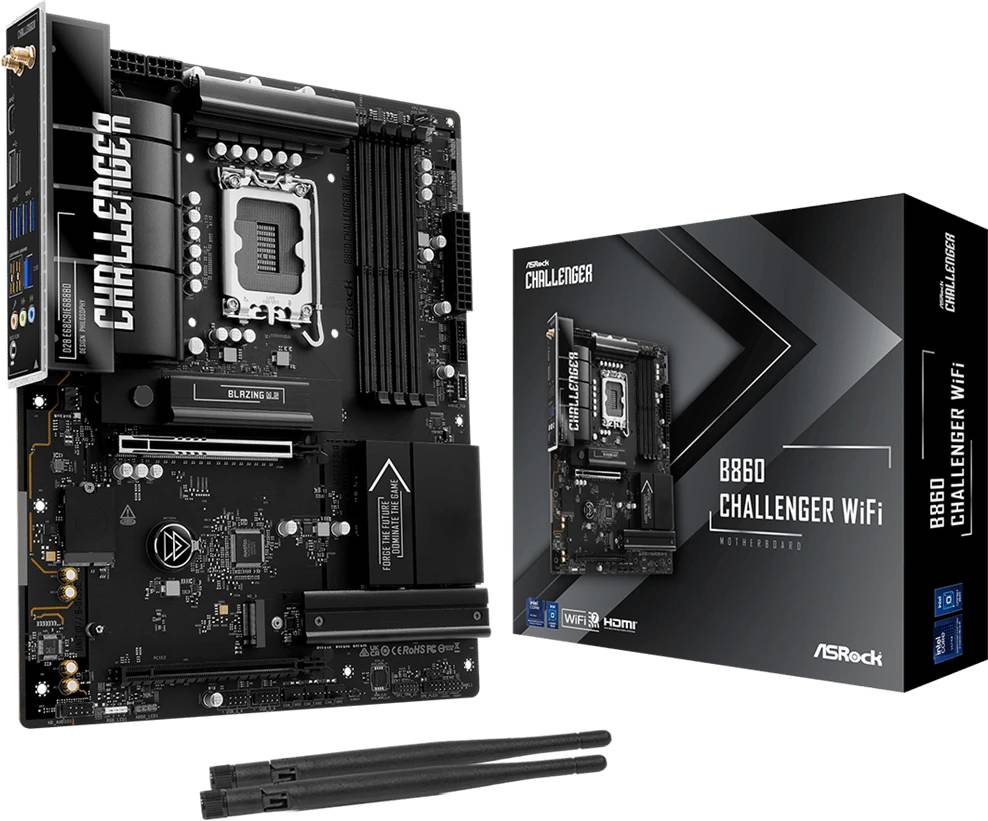 Материнская плата ASRock B860 Challenger WiFi, LGA1851, (HDMI), 4xDDR V, ATX