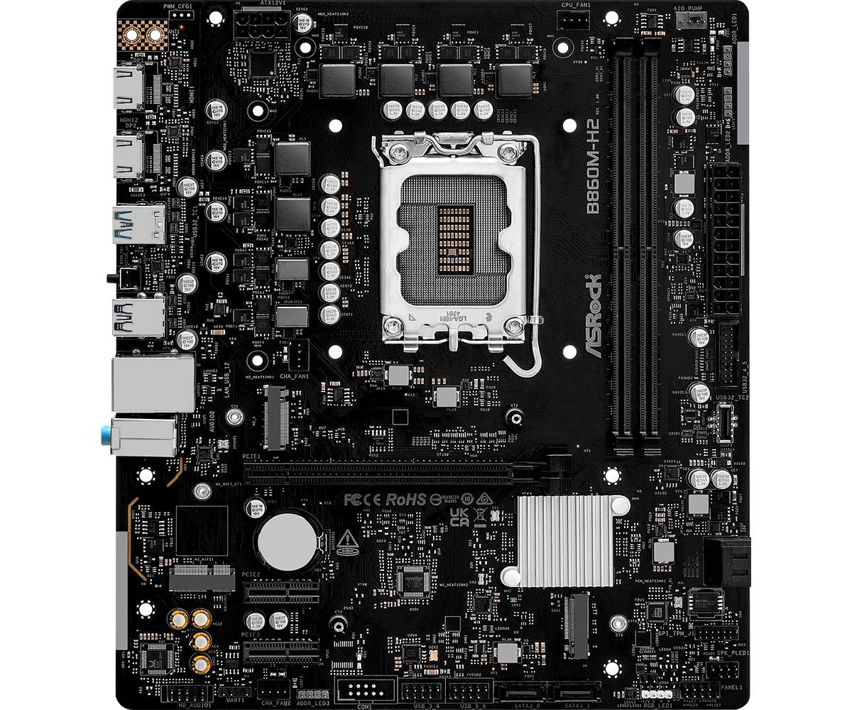 Материнская плата ASRock B860M-H2, LGA1851, (2xHDMI), 2xDDR V, mATX