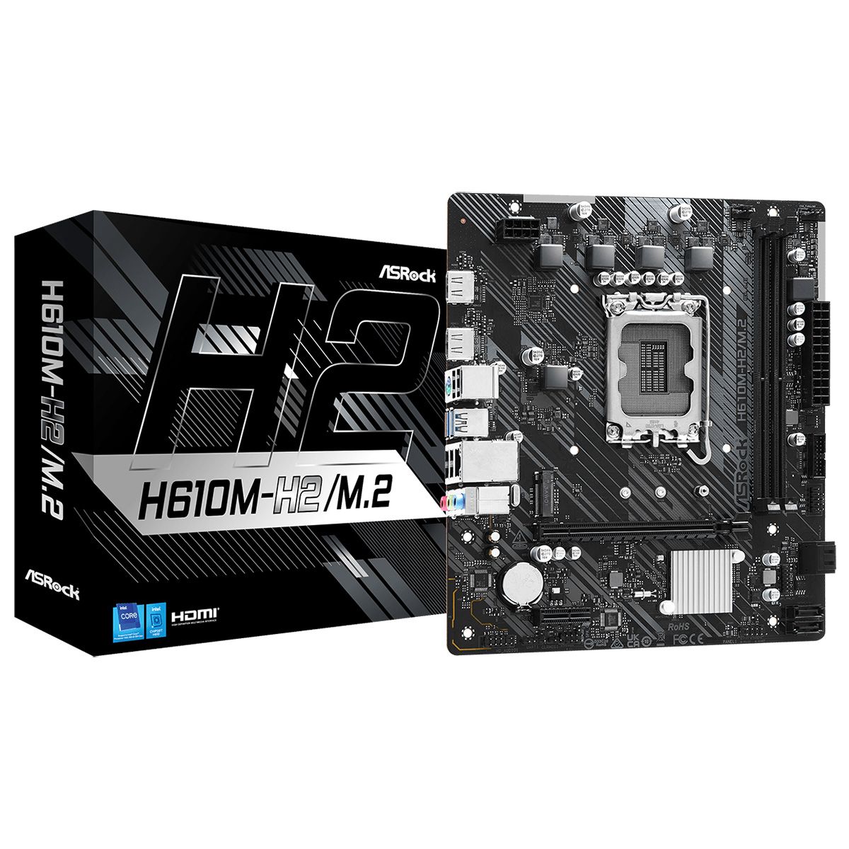 Материнская плата ASRock H610M-H2/M.2, LGA1700, (2xHDMI), 2xDDR IV, mATX