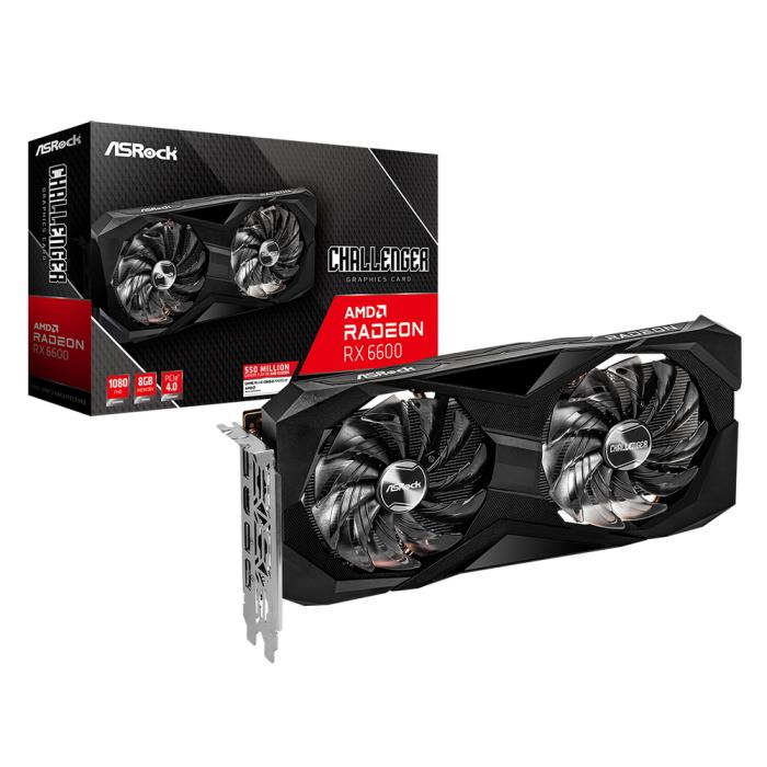 Видеокарта Radeon RX 6600, 8Gb GDDR6 128bit, ASRock Challenger D 8GB (RX6600 CLD 8G), RTL