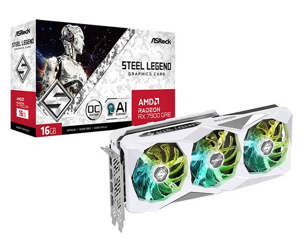 Видеокарта Radeon RX 7900 GRE, 16Gb GDDR6 256bit, Asrock RX7900GRE SL 16GO, RTL (ТОЛЬКО В СОСТАВЕ ПЭВМ)