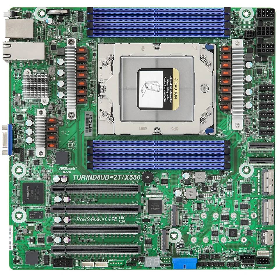 Материнская плата ASRock TURIND8UD-2T/X550, SP5, (VGA), 8xDDR V, mATX
