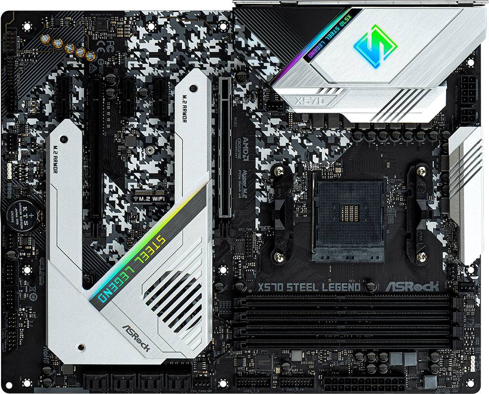 Материнская плата ASRock X570 STEEL LEGEND, AM4, (HDMI, DP), 4xDDR IV, ATX