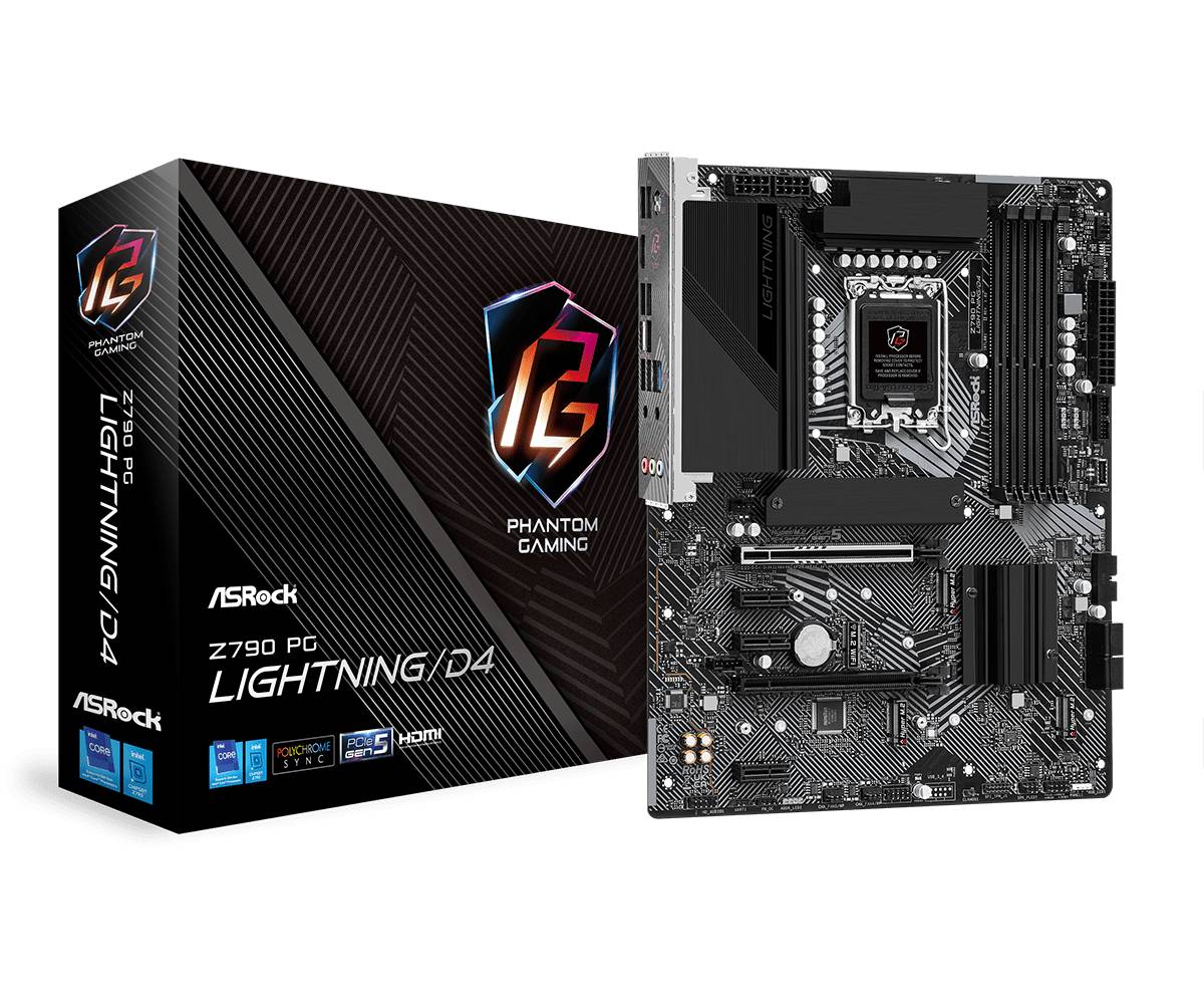 Материнская плата ASRock Z790 PG Lightning/D4, LGA1700, (HDMI), 4xDDR IV, ATX