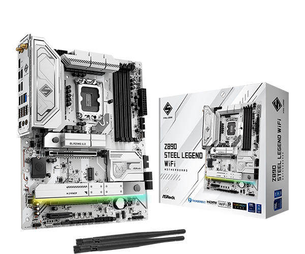 Материнская плата ASRock Z890 Steel Legend WiFi, LGA1851, (HDMI), 4xDDR V, ATX