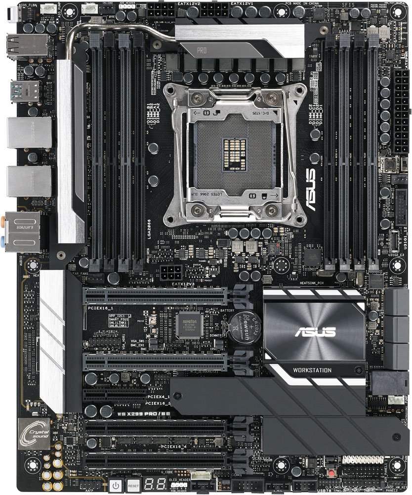 Материнская плата Asus WS X299 PRO/SE, LGA2066, 8xDDR IV, ATX