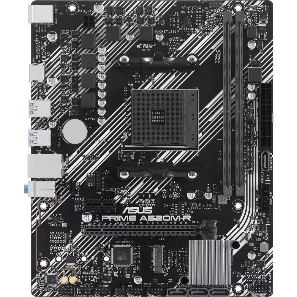 Материнская плата Asus Prime A520M-R, AM4, (HDMI), 2xDDR IV, mATX (ТОЛЬКО В СОСТАВЕ ПЭВМ)
