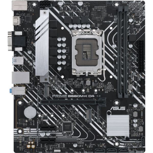 Материнская плата Asus Prime B660M-K D4, LGA1700, (VGA, HDMI), 2xDDR IV, mATX (ТОЛЬКО В СОСТАВЕ ПЭВМ)