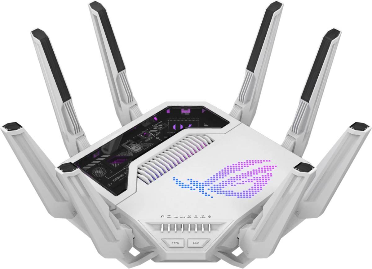 Роутер Wi-Fi Asus GT-BE19000AI, 2.4/5/6GHz 19000Mbps , 2xLAN 10Gbps, 1xLAN 1Gbps, 4xLAN 2.5Gbps, 2xUSB (90IG09S0-MO9A0V)