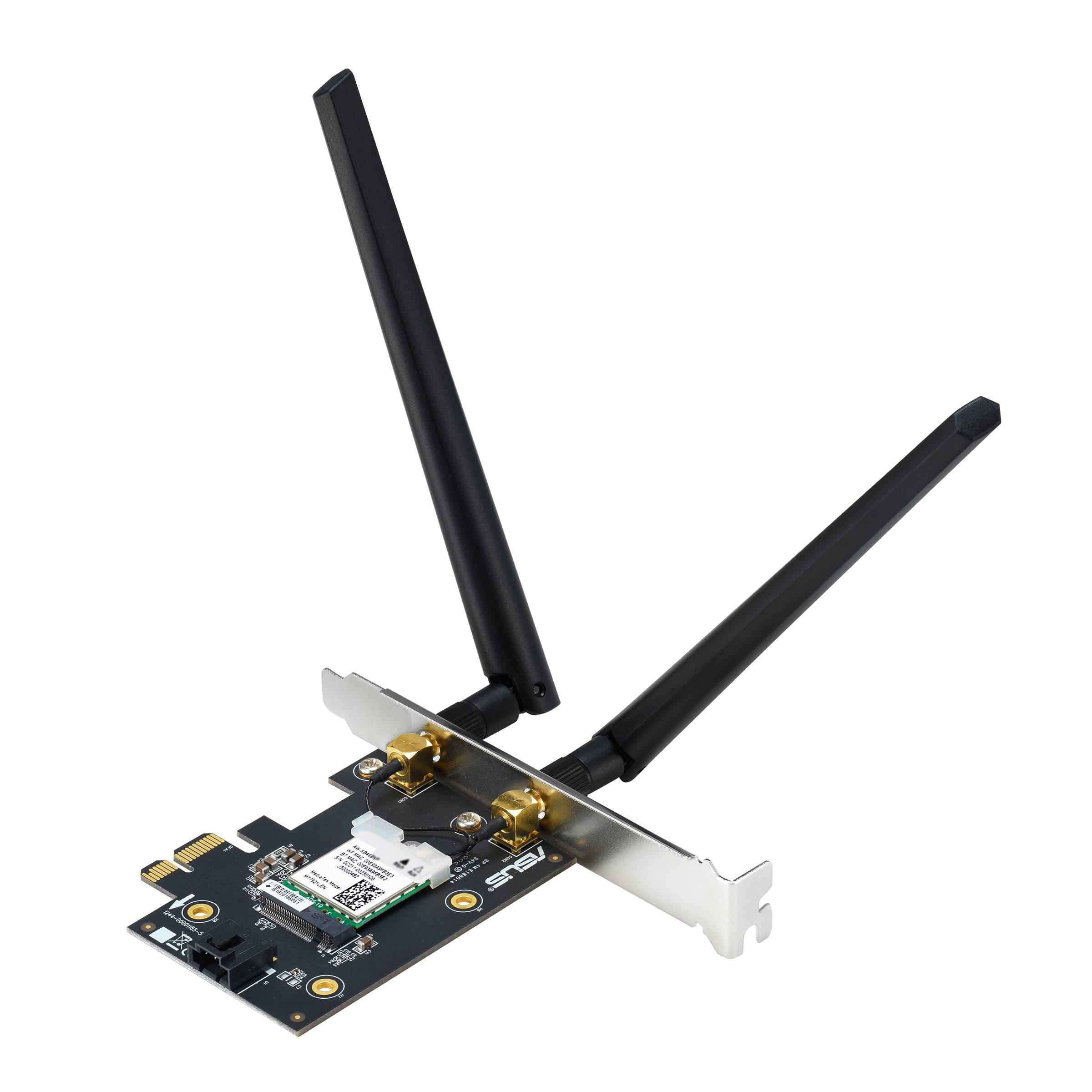 Сетевая карта Wi-Fi, ASUS PCE-AX1800, 2.4/5GHz, 1775MBps, PCI-Ex1