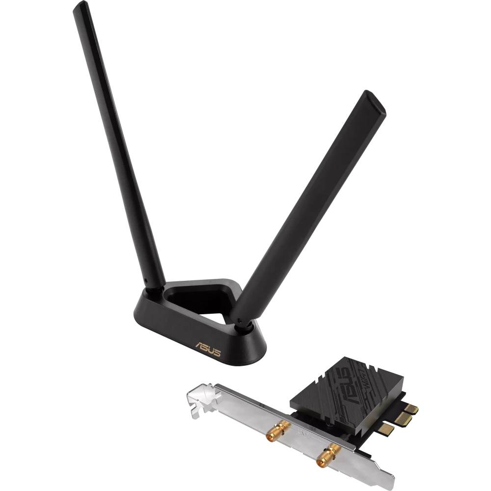 Сетевая карта Wi-Fi+BT, ASUS PCE-BE92BT, 2.4/5/6GHz, 5764MBps, PCI-Ex1