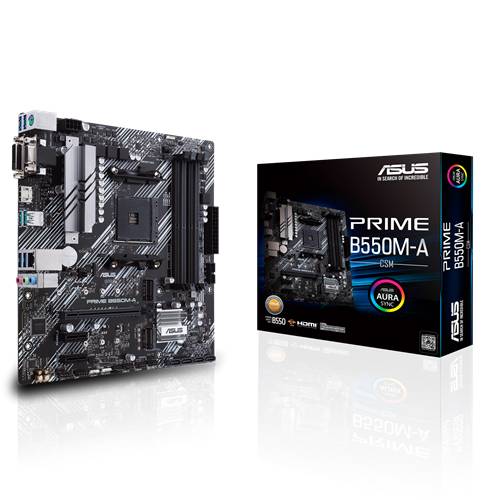 Материнская плата Asus Prime B550M-A/CSM, AM4, (VGA, DVI, HDMI), 4xDDR IV, mATX