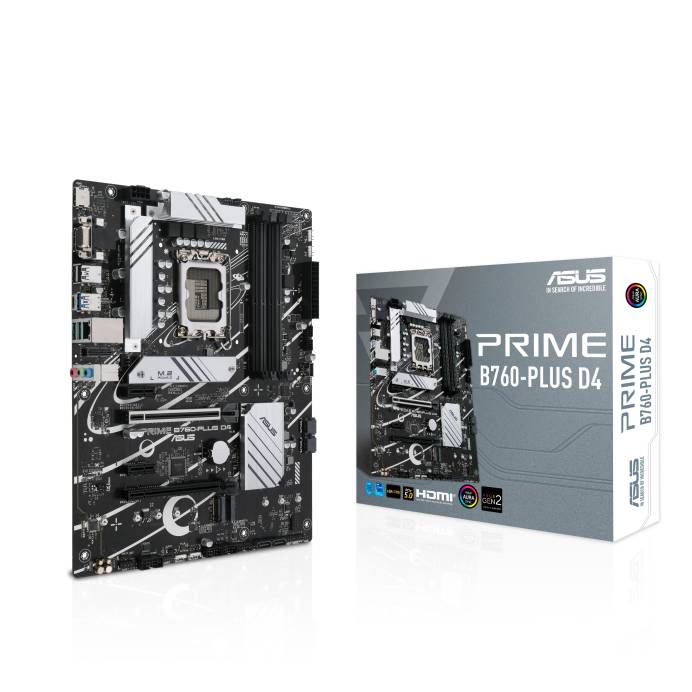 Материнская плата Asus Prime B760-Plus D4, LGA1700, (HDMI, DP), 4xDDR IV, ATX