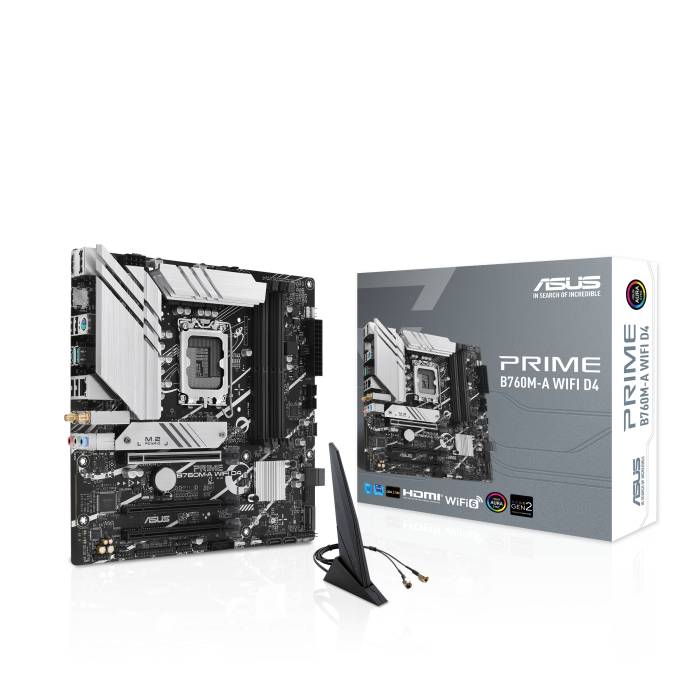 Материнская плата Asus Prime B760M-A WiFi D4, LGA1700, (HDMI, DP), 4xDDR IV, mATX