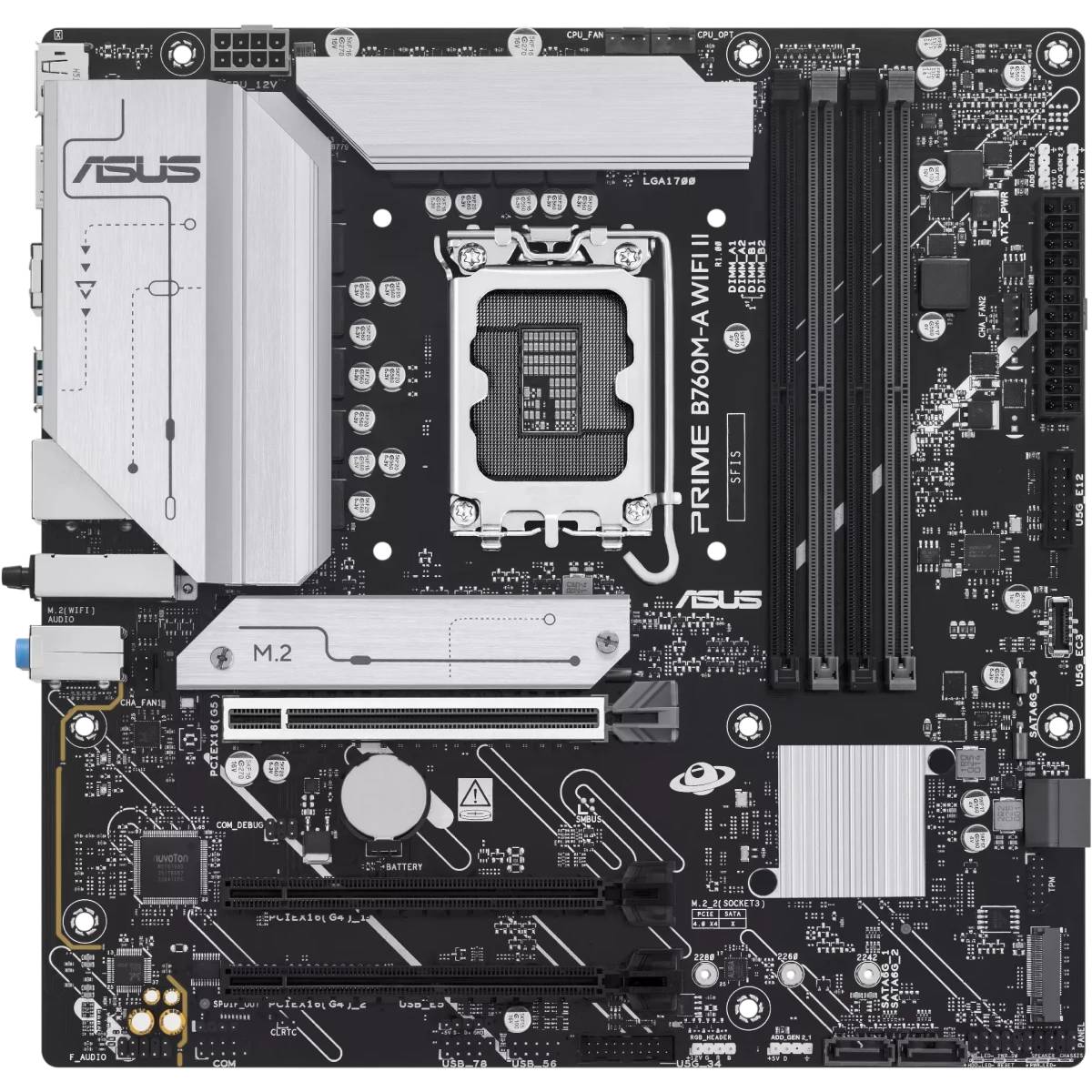 Материнская плата Asus PRIME B760M-A WIFI II, LGA1700, (2xHDMI, DP), 4xDDR V, mATX