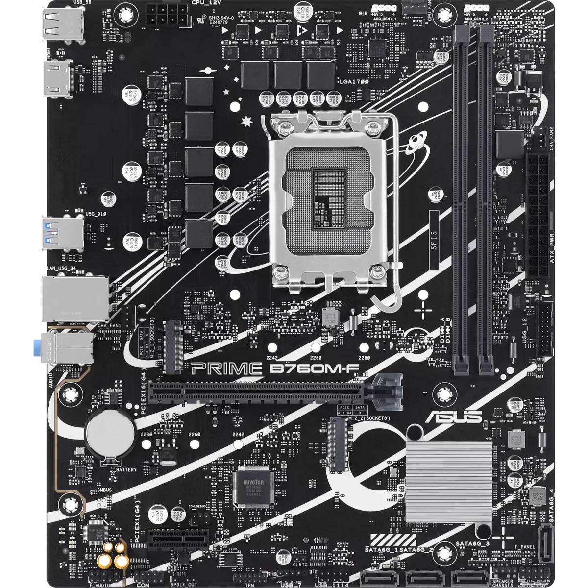 Материнская плата Asus Prime B760M-F, LGA1700, (HDMI), 2xDDR V, mATX