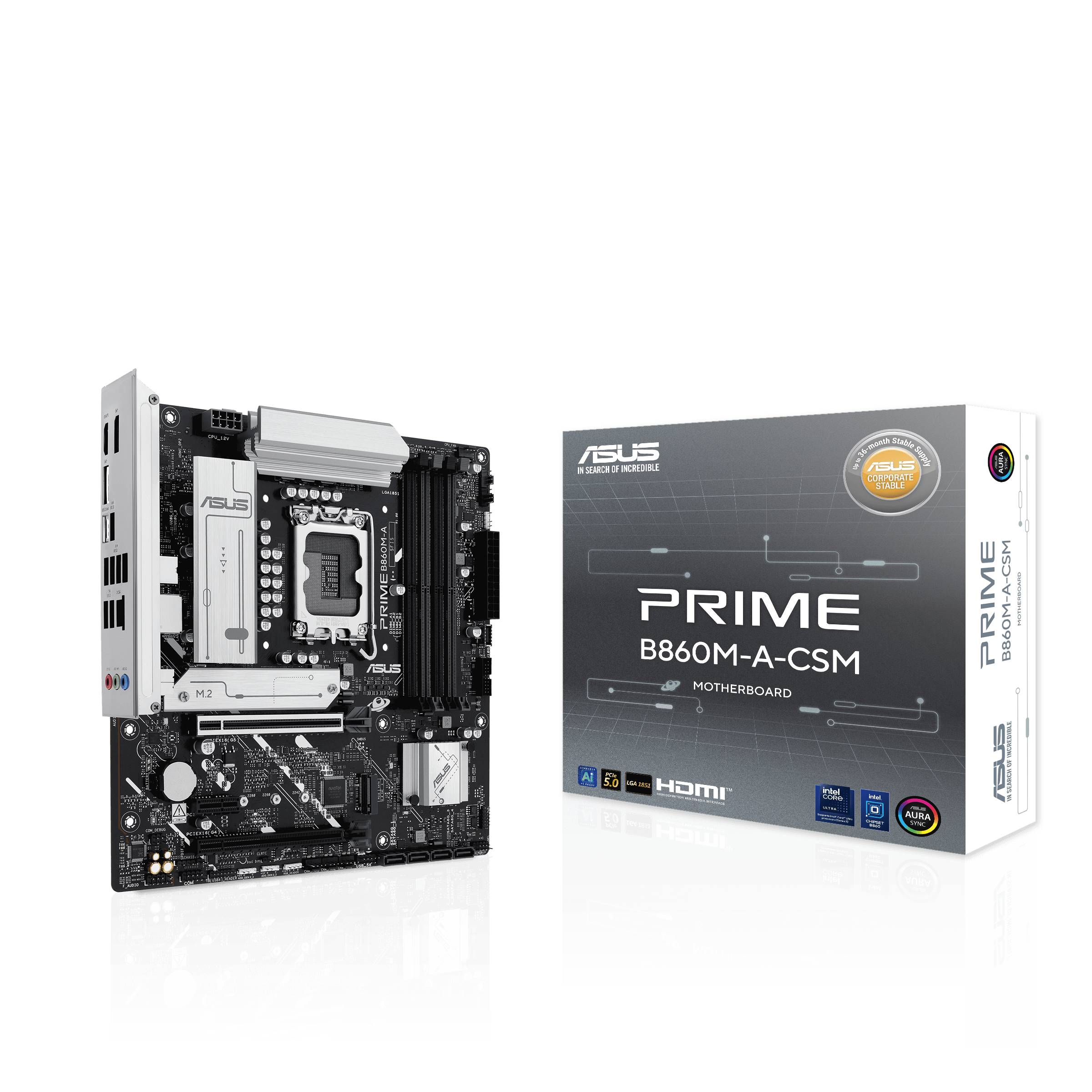 Материнская плата ASUS PRIME B860M-A-CSM, LGA1851, (HDMI, 2xDP), 4xDDR V, mATX