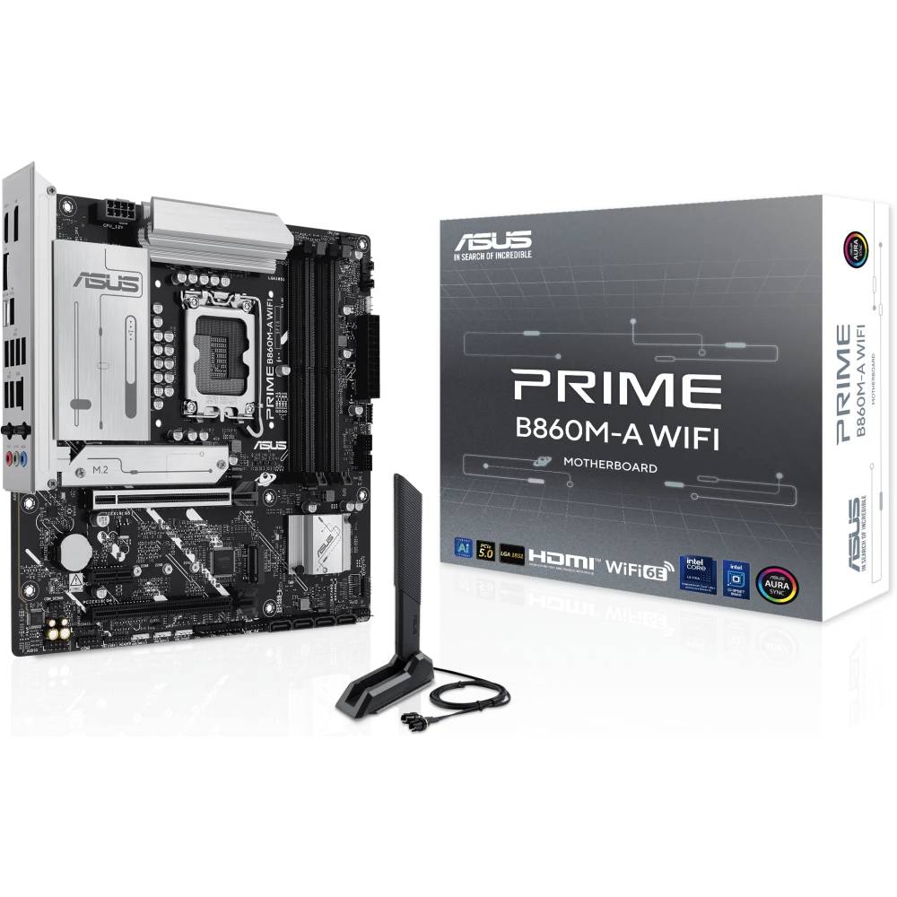 Материнская плата ASUS PRIME B860M-A WIFI, LGA1851, (HDMI, 2xDP), 4xDDR V, mATX