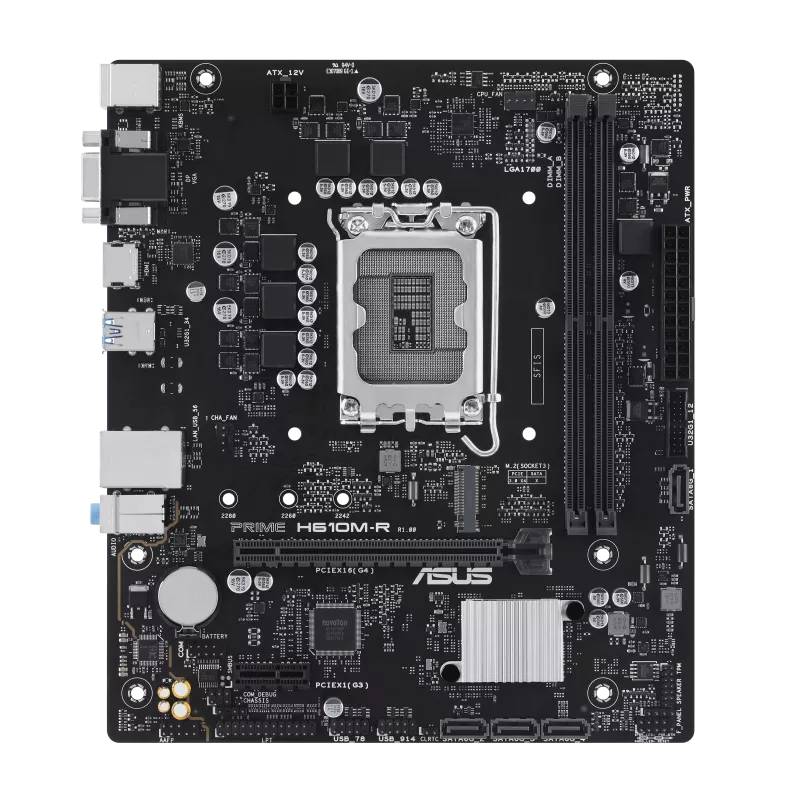 Материнская плата Asus Prime H610M-R-SI, LGA1700, (VGA, HDMI, DP), 2xDDR V, mATX