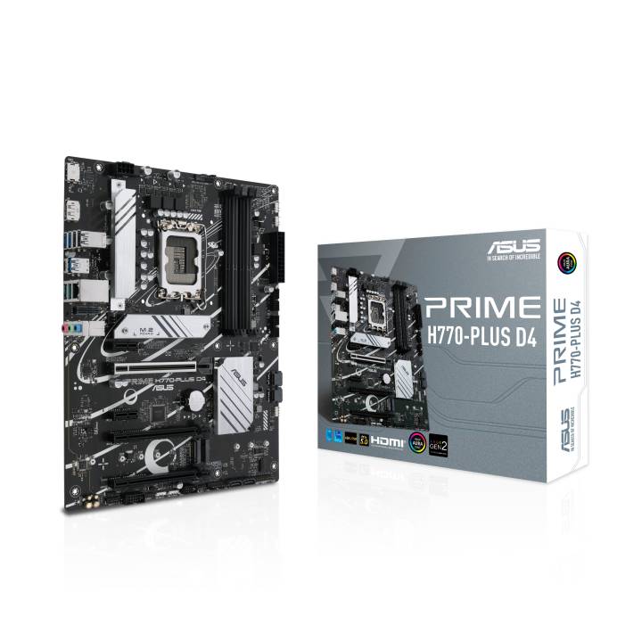 Материнская плата Asus Prime H770-Plus D4, LGA1700, (HDMI, DP), 4xDDR IV, ATX