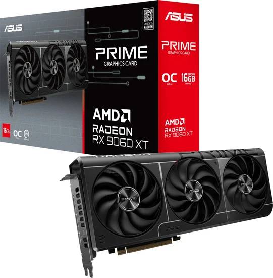 Видеокарта Radeon RX 9060 XT, 16Gb GDDR6 128bit, ASUS Prime RX 9060 XT OC Edition 16GB GDDR6 PRIME-RX9060XT-O16G, RTL