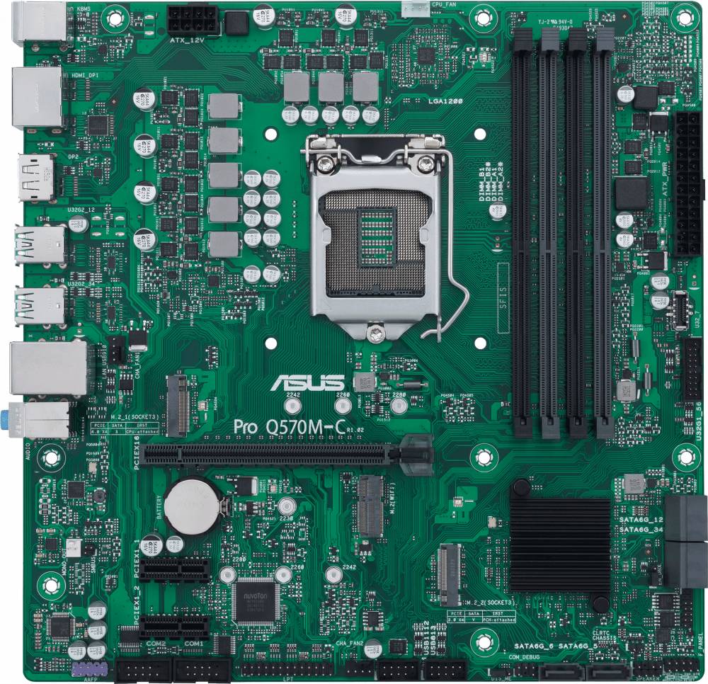Материнская плата Asus Pro Q570M-C/CSM, LGA1200, (HDMI, DP), 4xDDR IV, mATX