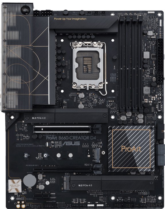 Материнская плата Asus ProArt B660-Creator D4, LGA1700, (HDMI, DP), 4xDDR IV, ATX