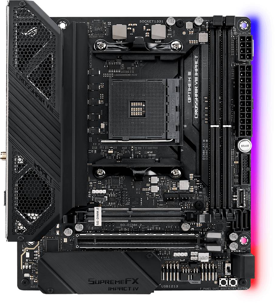 Материнская плата Asus ROG CROSSHAIR VIII IMPACT, AM4, 2xDDR IV, mini-DTX