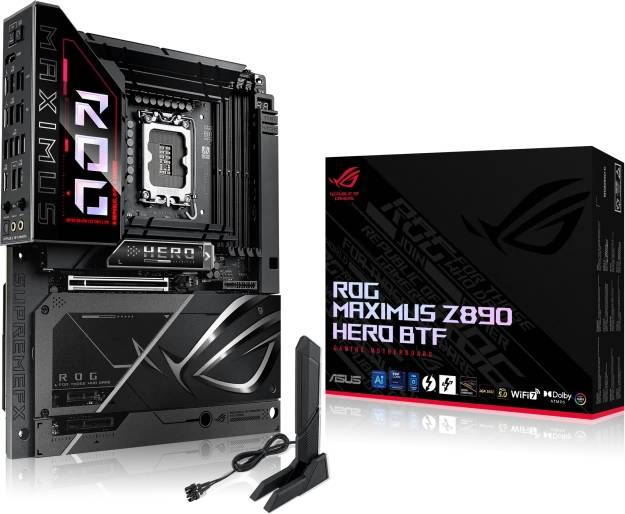 Материнская плата ASUS ROG Maximus Z890 Hero BTF, LGA1851, (HDMI), 4xDDR V, ATX