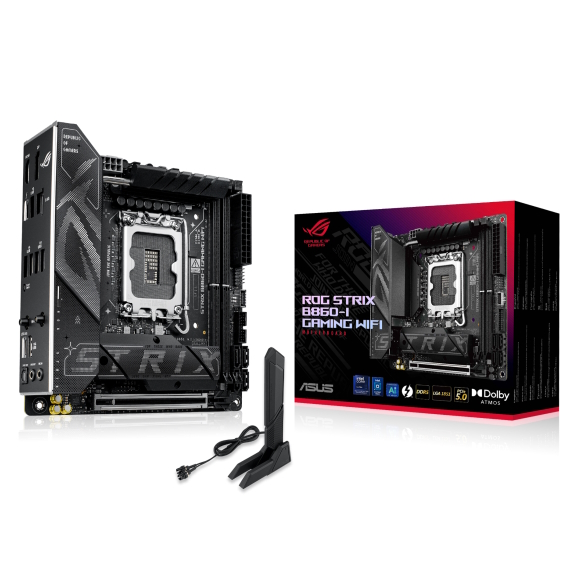 Материнская плата ASUS ROG STRIX B860-I GAMING WIFI, LGA1851, (HDMI, DP), 2xDDR V, mini-ITX