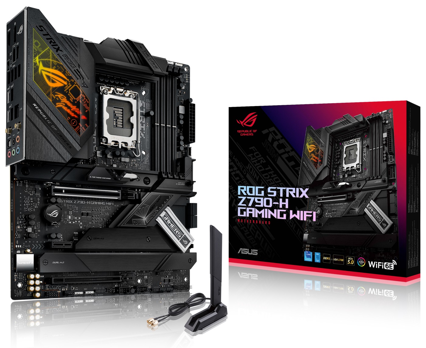 Материнская плата Asus ROG Strix Z790-H Gaming WiFi, LGA1700, (HDMI, DP), 4xDDR V, ATX