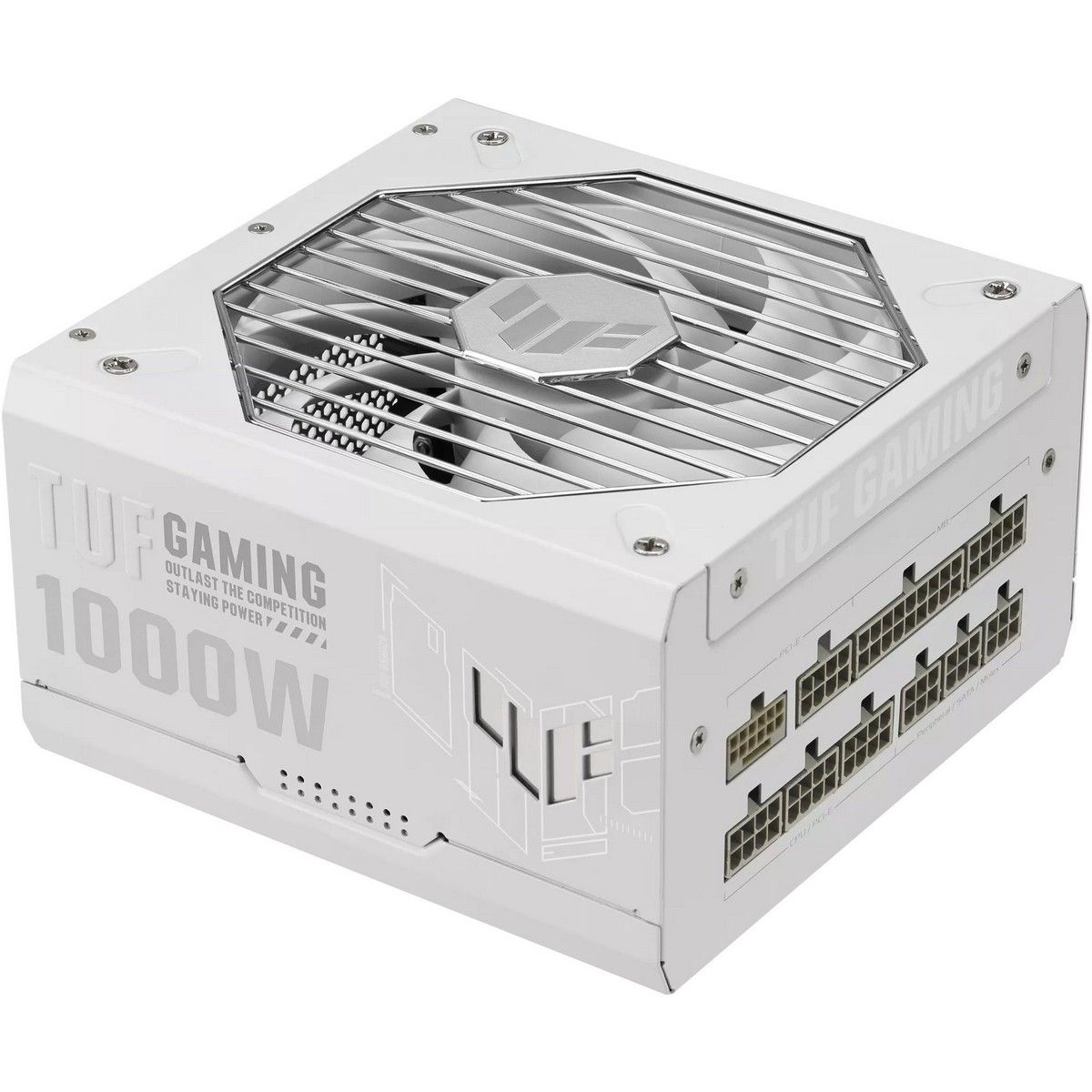 Блок питания 1000Вт, Asus TUF-GAMING-1000G-WHITE, 80 Plus Gold, APFC, ATX