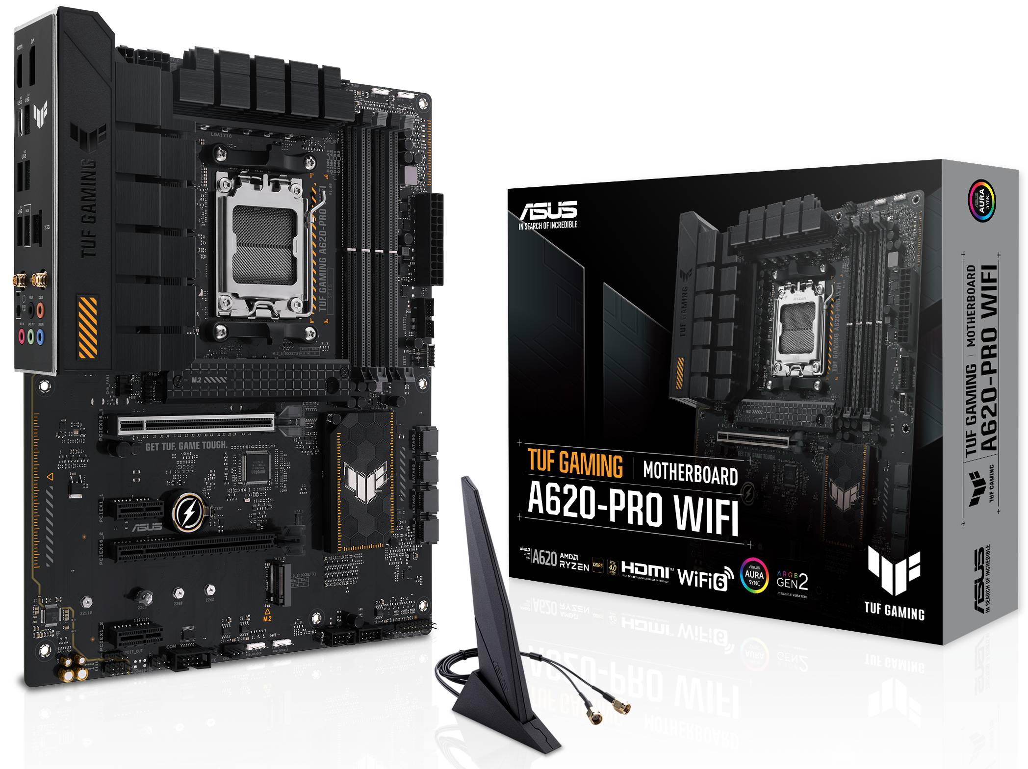 Материнская плата Asus TUF Gaming A620-Pro WiFi, AM5, (HDMI, DP), 4xDDR V, ATX