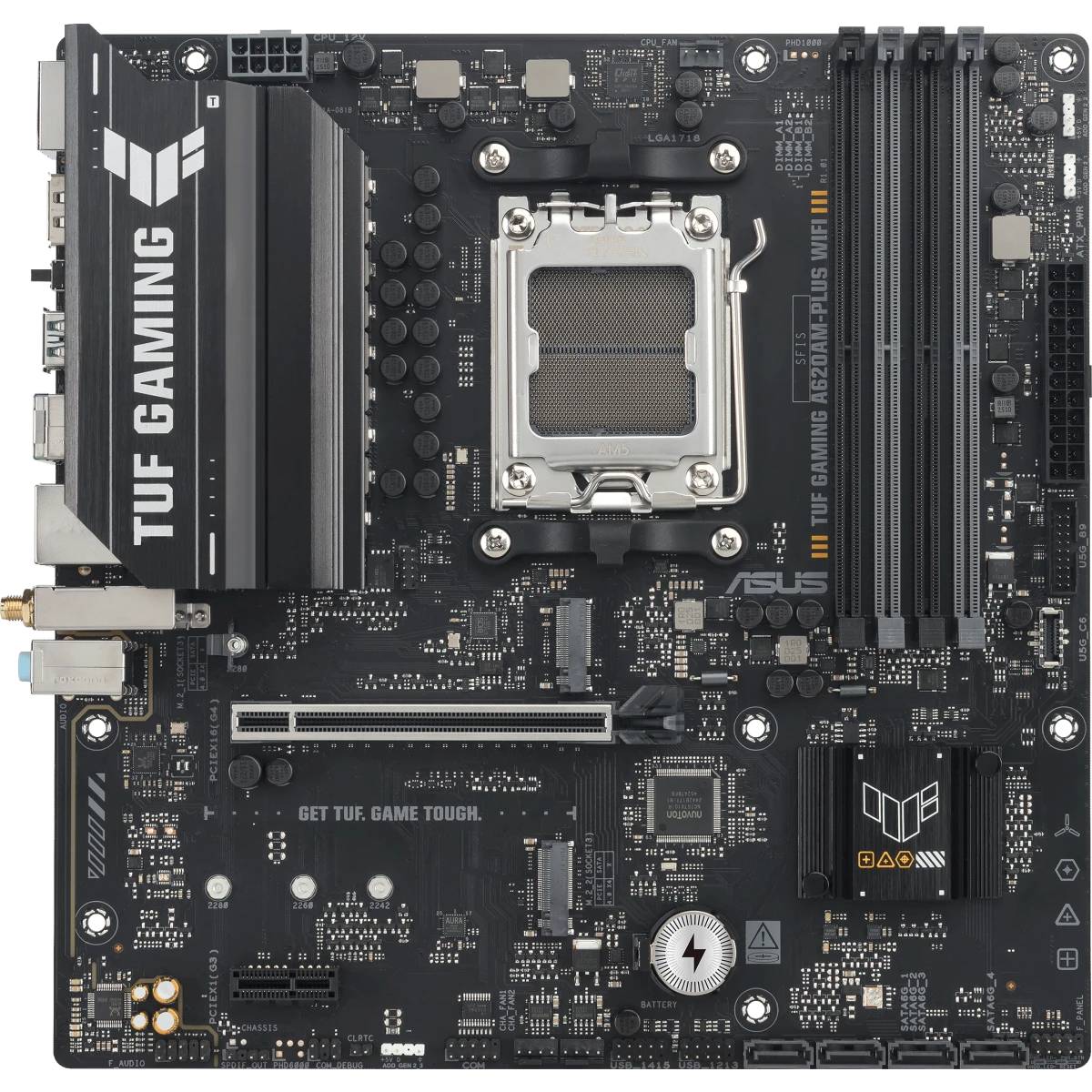 Материнская плата Asus TUF GAMING A620AM-PLUS WIFI, AM5, (HDMI, 2xDP), 4xDDR V, mATX