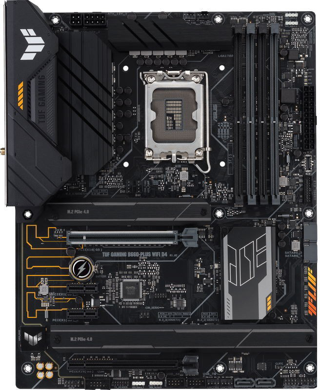 Материнская плата Asus TUF GAMING B660-PLUS WIFI D4, LGA1700, (HDMI, DP), 4xDDR IV, ATX