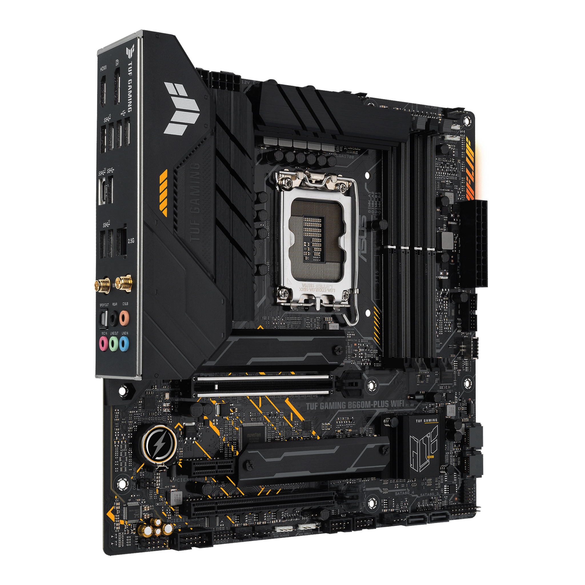 Материнская плата Asus TUF GAMING B660M-PLUS WIFI, LGA1700, (HDMI, DP), 4xDDR V, mATX