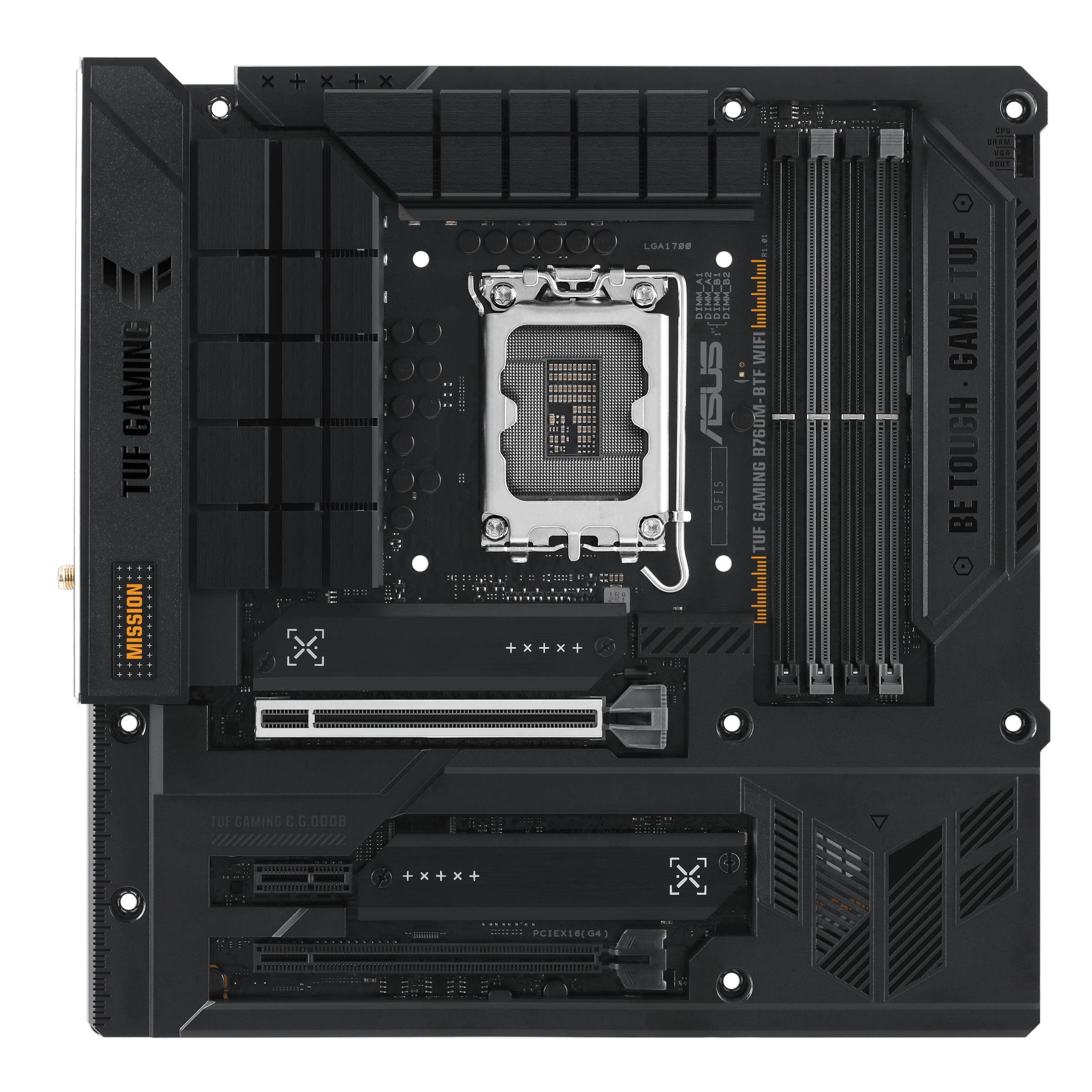 Материнская плата Asus TUF GAMING B760M-BTF WIFI, LGA1700, (HDMI, DP), 4xDDR V, mATX