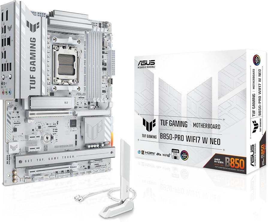 Материнская плата Asus TUF GAMING B850-PRO WIFI7 W NEO, AM5, (HDMI, DP), 4xDDR V, ATX