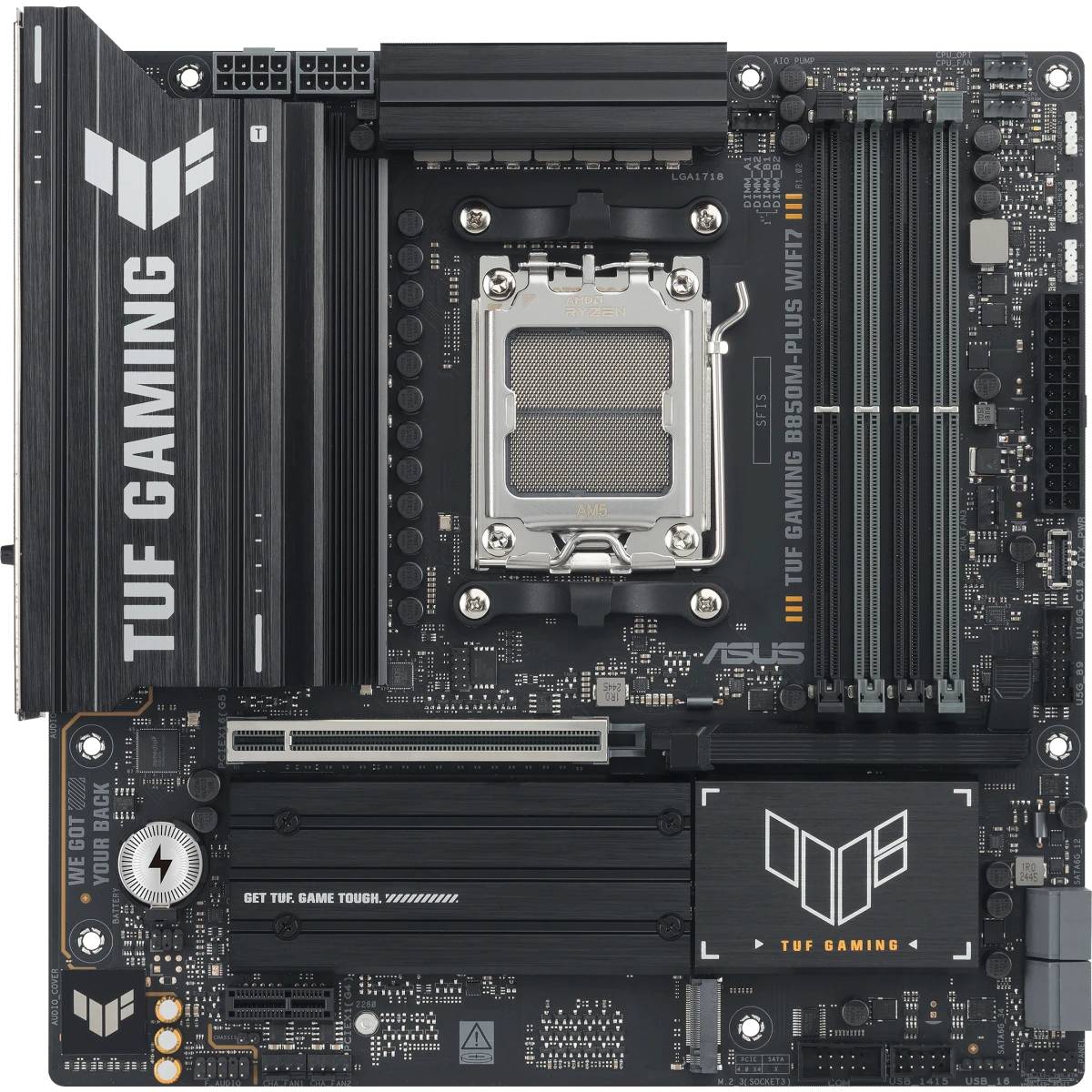Материнская плата Asus TUF GAMING B850M-PLUS WIFI7, AM5, (HDMI, DP), 4xDDR V, mATX