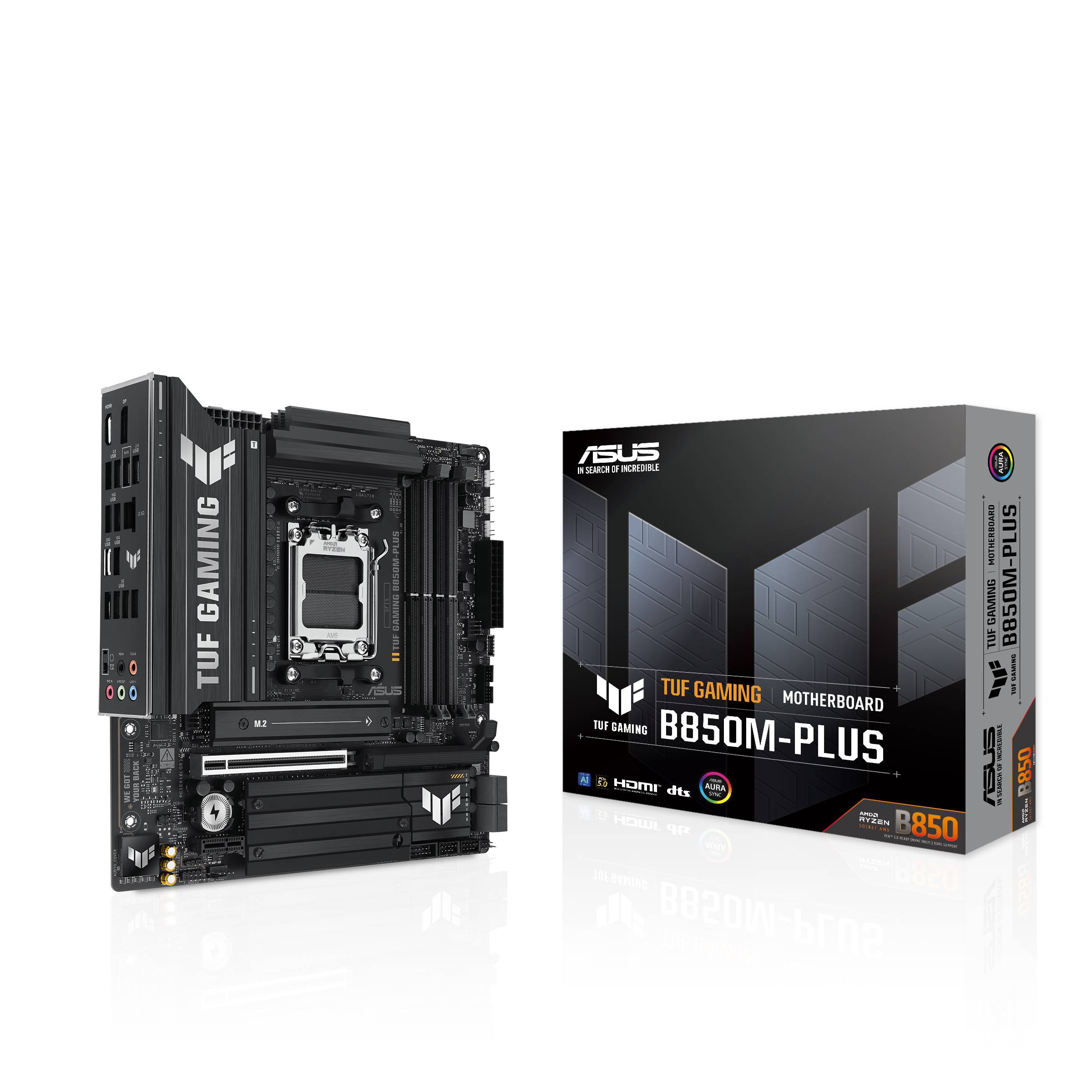 Материнская плата Asus TUF GAMING B850M-PLUS, AM5, (HDMI, DP), 4xDDR V, mATX