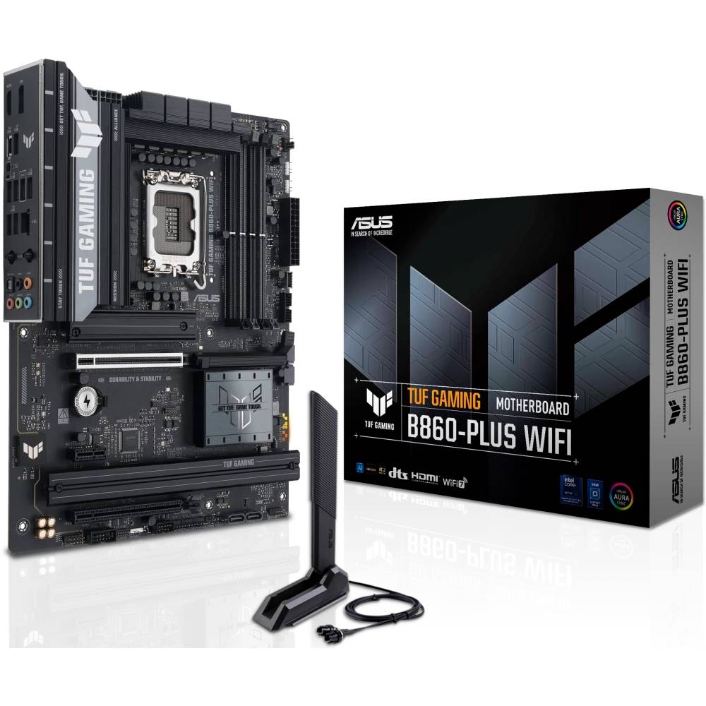 Материнская плата ASUS TUF GAMING B860-PLUS WIFI, LGA1851, (HDMI, DP), 4xDDR V, ATX