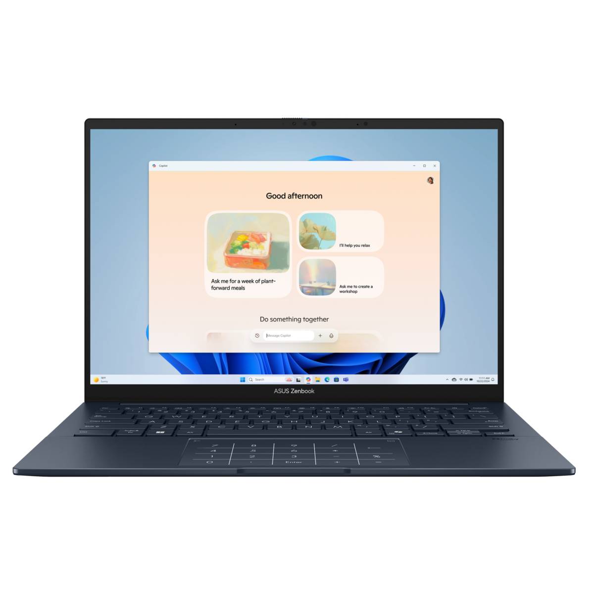 Ноутбук Asus Zenbook 14 OLED UX3405CA-ST786X, 14" OLED, Core Ultra 9 285H/ 32Gb/ 1TbSSD/ W11/ Blue (90NB14W1-M022P0)