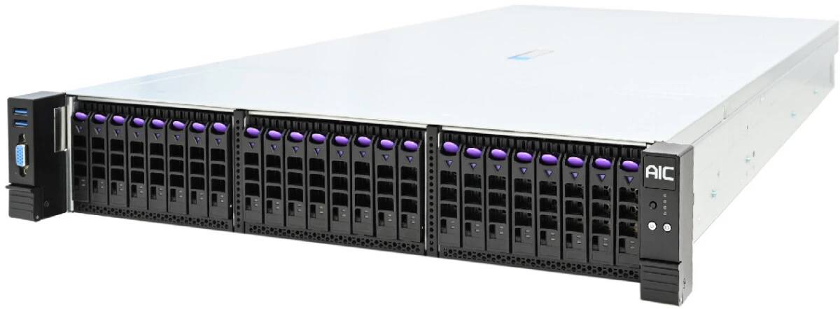 Серверная платформа AIC SB201-VA (XP1-S201VA02) 2xLGA4677, C741, E-ATX, 16xDDR V ECC, 26x2.5", 2x2000Вт, 2U