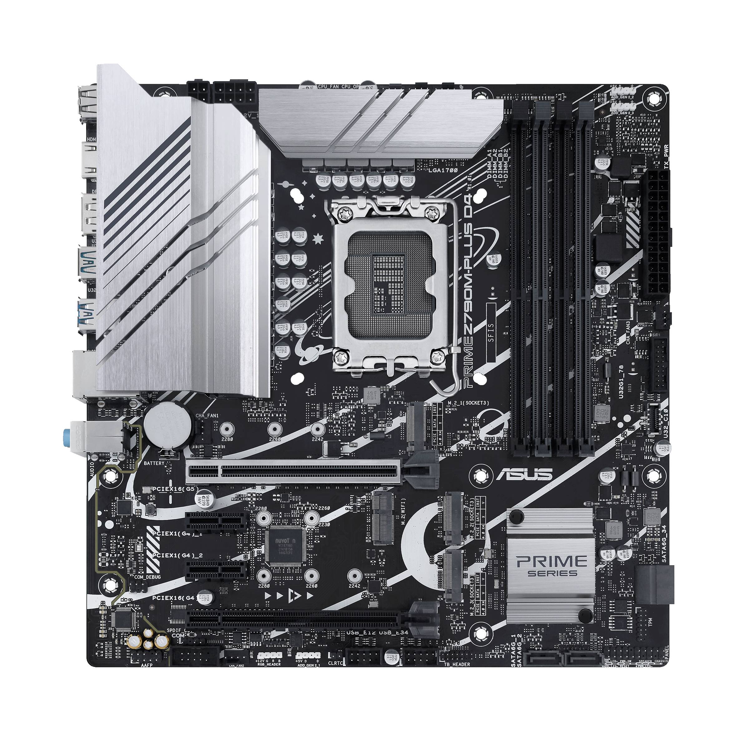 Материнская плата Asus Prime Z790M-PLUS D4, LGA1700, (HDMI, DP), 4xDDR IV, mATX