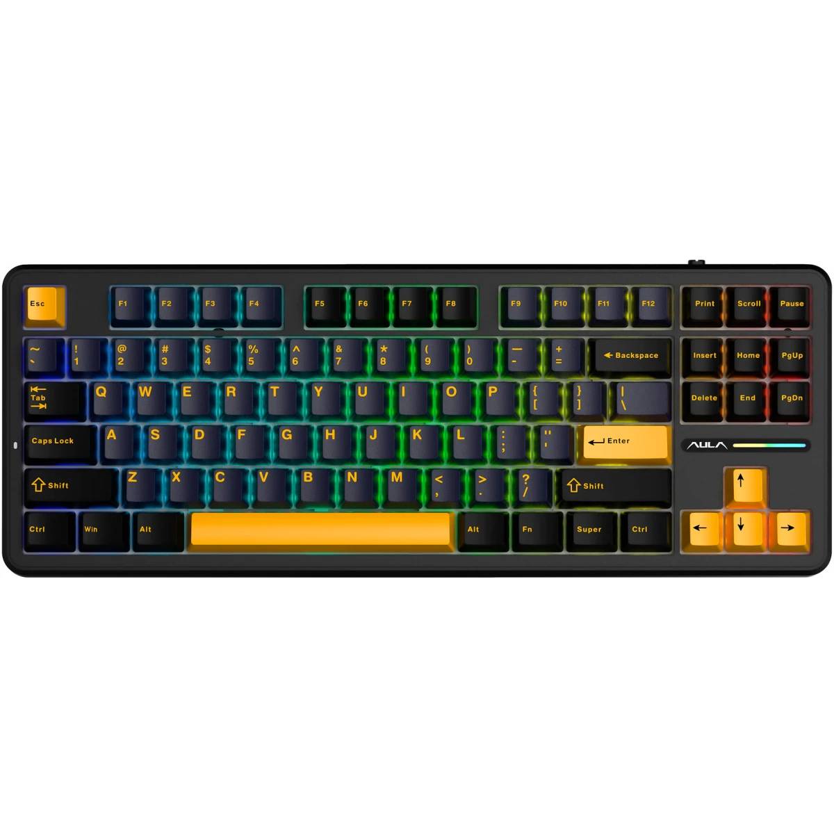 Клавиатура AULA F87 3in1 Black-Dark Blue-Orange (6948391208770)