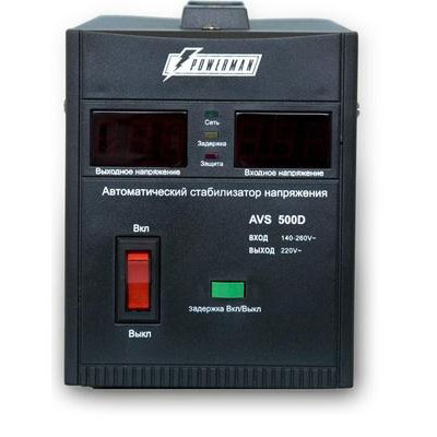 Стабилизатор Powerman AVS 500D черный, 500VA (2xSchuko)
