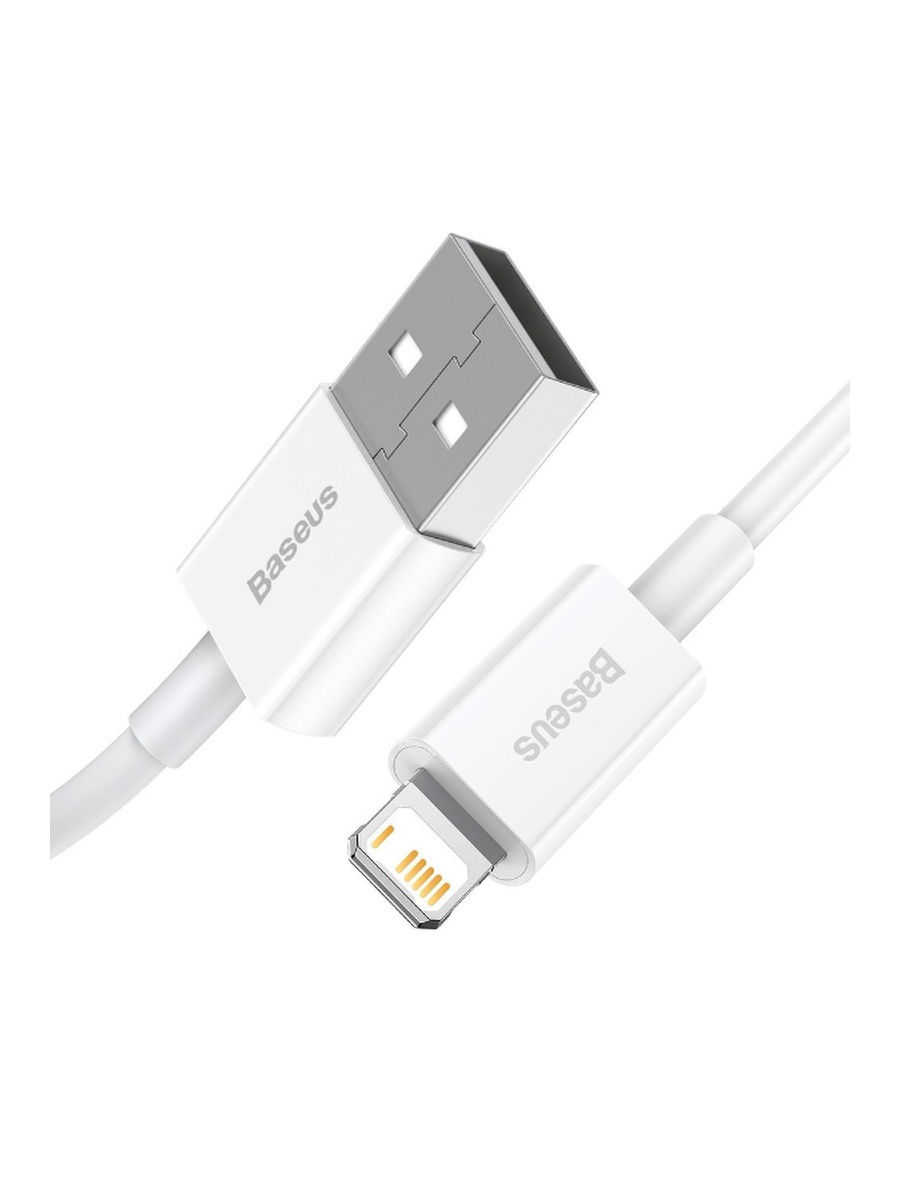 Кабель Lightning (M) - USB2.0 (M), 1м, Baseus CALYS-A02, белый