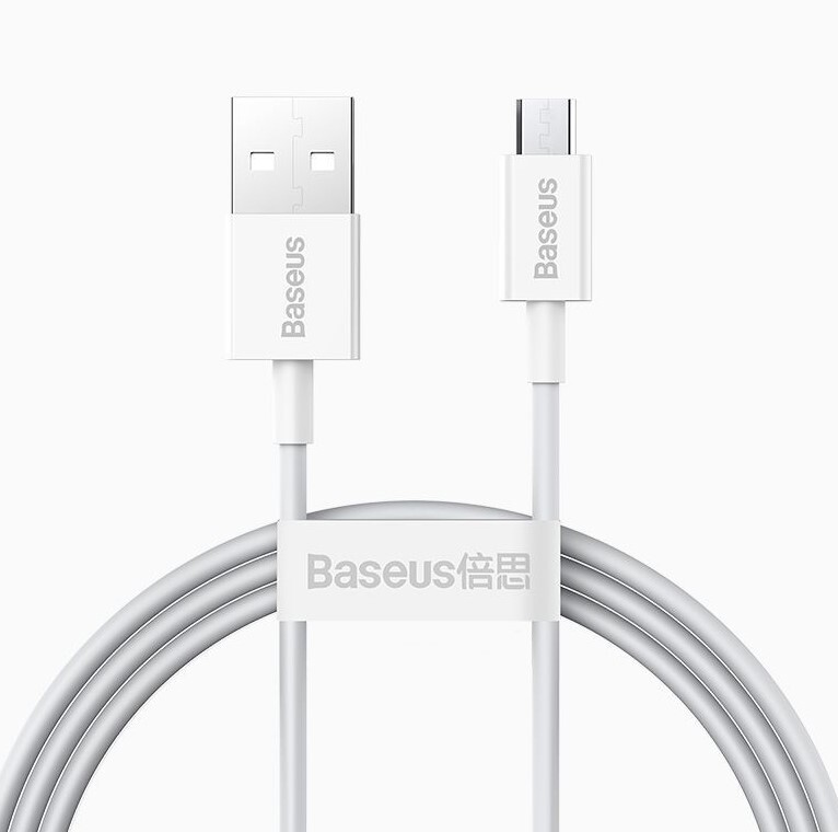 Кабель USB2.0 (M) - microUSB2.0 (M), 1м, Baseus CAMYS-02, White